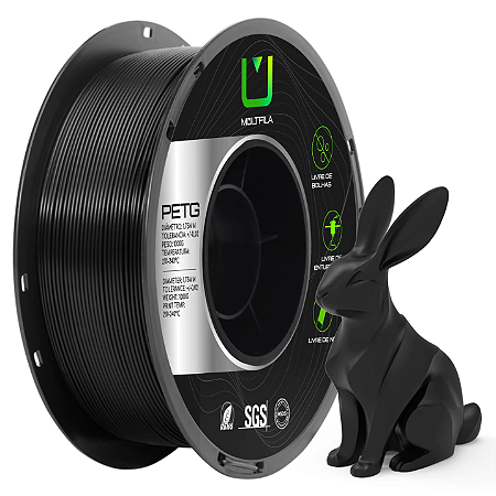 Filamento PETG 1,75mm 1Kg Preto MULTFILA