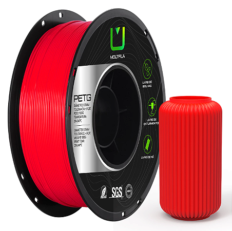 Filamento PETG 1,75mm 1Kg Vermelho MULTFILA