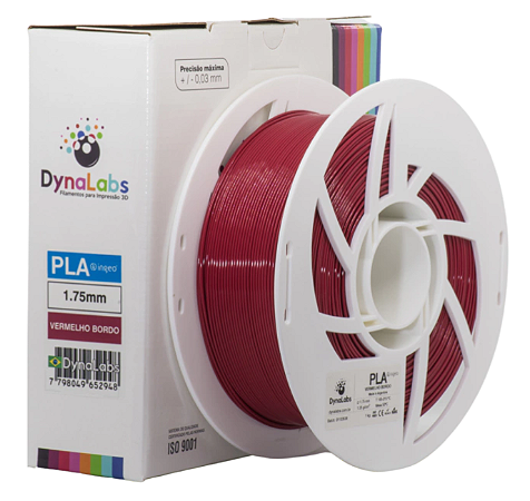 Filamento PLA 1,75mm 1Kg Vermelho Bordô Dynalabs