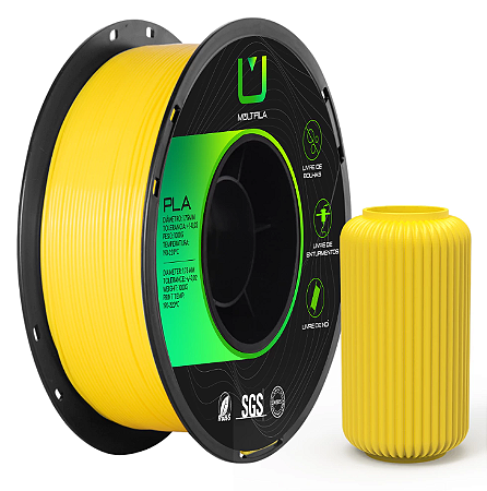 Filamento PLA 1,75mm 1Kg Amarelo MULTFILA