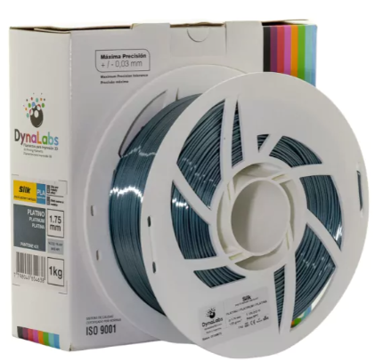 Filamento PLA Silk Platino 1.75mm 1Kg DynaLabs