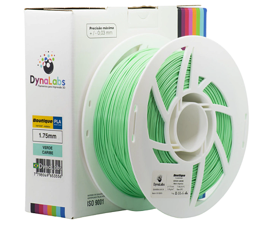 Filamento PLA Boutique 1.75mm Verde Caribe 1Kg Dynalabs