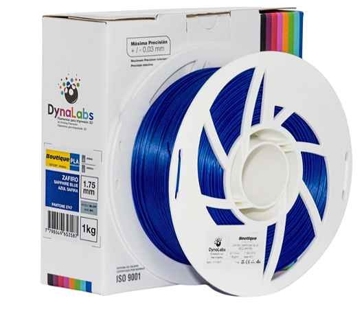 Filamento PLA Boutique 1.75mm Azul Safira 1Kg Dynalabs