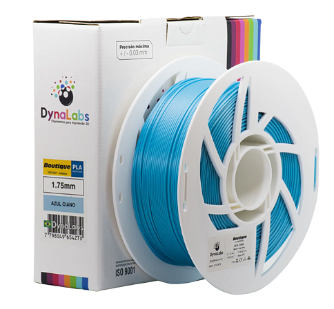 Filamento PLA Boutique 1.75mm Azul Ciano 1Kg Dynalabs