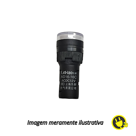 Sinaleiro Indicador C/ Led 24V - AD16-16C - Branco 16mm