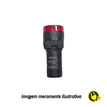 Sinaleiro Indicador C/ Led 24V - AD16-16C - Vermelho 16mm
