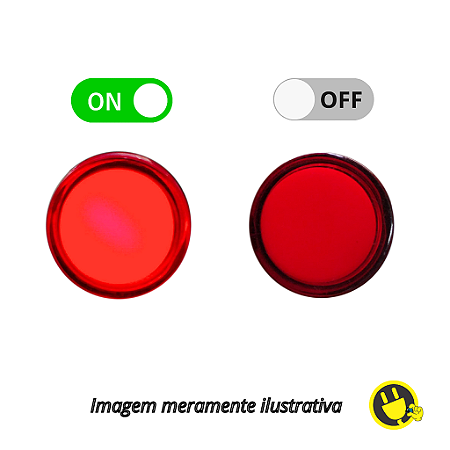 Sinaleiro Indicador C/ Led 220V - AD16-16C - Vermelho 16mm