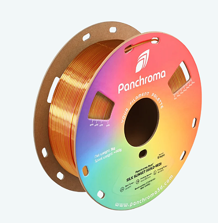 Filamento Polymaker Panchroma PLA Dual Silk 1,75mm 1kg – Sunset Ouro/Vermelho