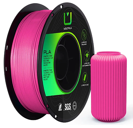 Filamento PLA 1,75mm 1Kg Rosa Choque MULTFILA