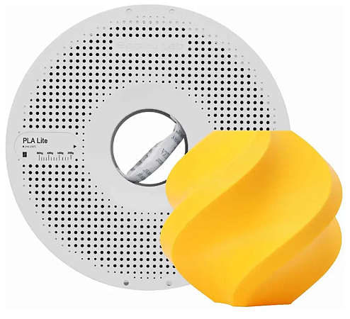 Filamento PLA Lite 1,75mm Amarelo 1Kg Bambu Lab