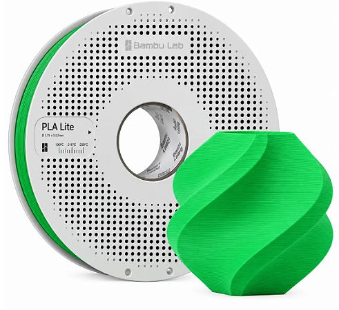 Filamento PLA Lite 1,75mm Verde 1Kg Bambu Lab