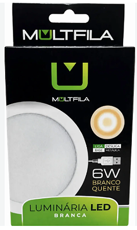 Luminária LED 6W Branco Quente