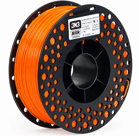 Filamento PLA Silk 3N3 1,75mm 1Kg Laranja Papaya