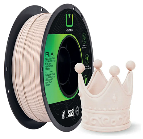 Filamento PLA Matte 1,75mm 1Kg Bege Claro MULTFILA