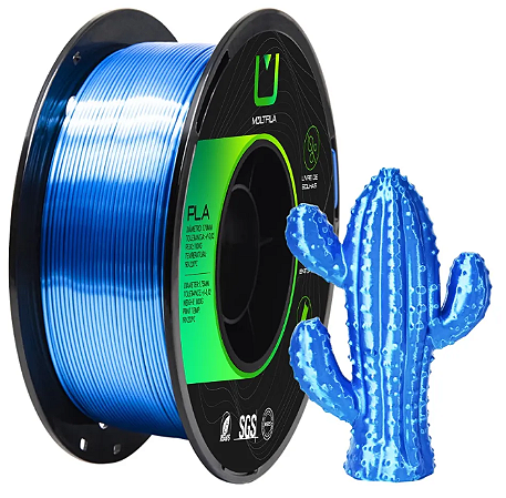Filamento PLA Silk 1,75mm 1Kg Azul Safira MULTFILA