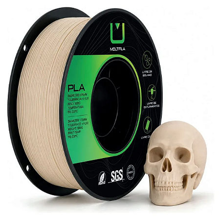 Filamento PLA 1,75mm 1Kg Bege Osso MULTFILA