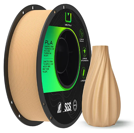 Filamento PLA Matte 1,75mm 1Kg Areia MULTFILA