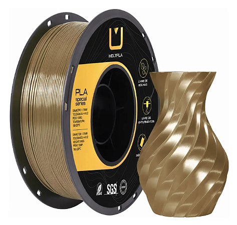 Filamento PLA Metal 1,75mm 1kg Ouro Imperial MULTFILA