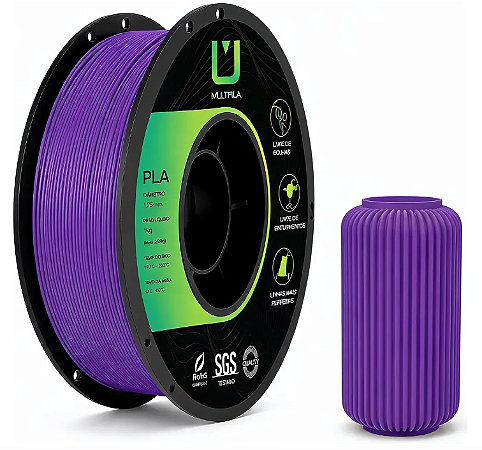 Filamento PLA Matte 1,75mm 1Kg Roxo Íris MULTFILA