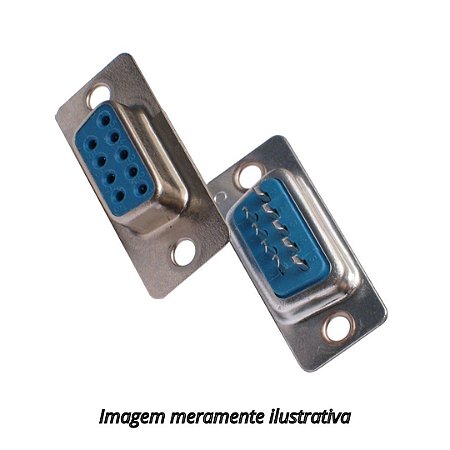 Conector DB9 Fêmea Solda Fio RS232 Serial Sem Capa