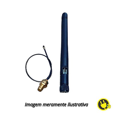 Antena para Módulo ESP8266 GSM GPRS + Cabo Pigtail U.FL com SMA