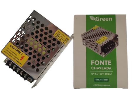 Fonte Chaveada Estabilizada 12V 5A 60W Colmeia