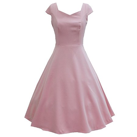 Vestido Feminino Rodado Midi Godê Rosê