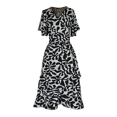 Vestido Envelope Feminino Malha Preto