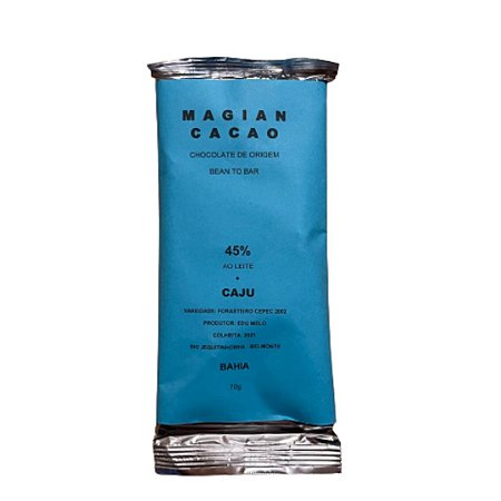 Magian Cacao - 45% ao Leite com Castanhas de Caju (70g)