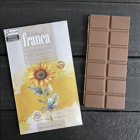 Priscyla França - Chocolate Ao Leite 40% adoçado com maçã (65g)