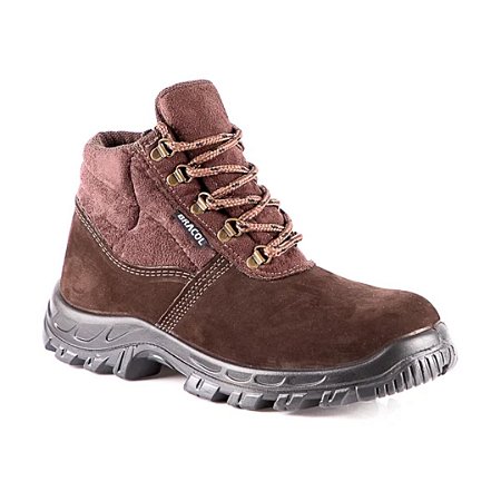 Bota Couro Nobuck Bracol BAF Bico PVC Cadarço c CA