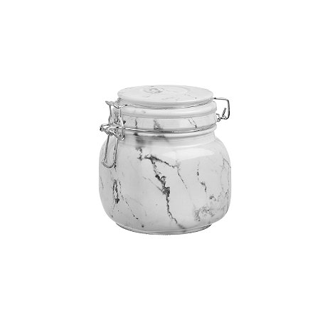 PORTA MANTIMENTOS POTE HERMÉTICO MARBLE VIDRO 650ml