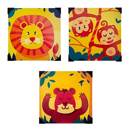 CONJUNTO 3 PLACAS DECORATIVAS - INFANTIL