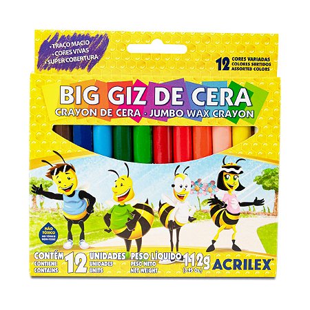 BIG GIZ DE CERA ACRILEX 12 UNIDADES