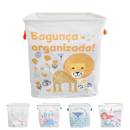 CESTOS ORGANIZADOR MULTIUSO DOBRÁVEL INFANTIL 33X30cm