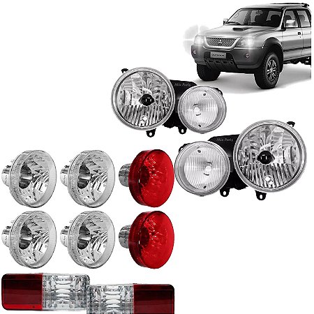 KIT Jogo de farol lanternas e pisca L200 Sport Outdoor Savana 2004 A 2011