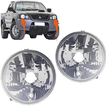Par Farol Bloco Óptico L200 Sport, Outdoor, Savana 2004/2012 180mm