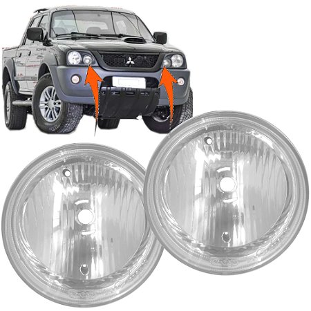 Par Bloco Farol Auxiliar L200 Sport, Outdoor 2004/2012 118mm