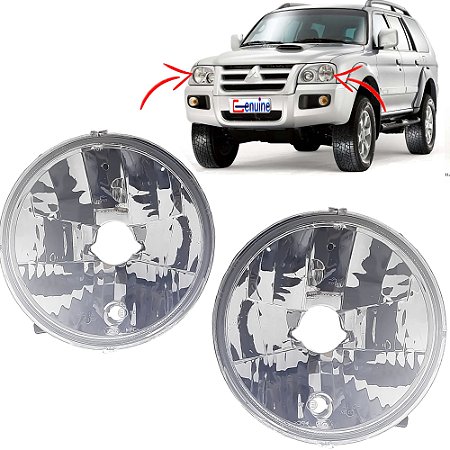 Par de Bloco Farol  Principal  Pajero Sport 2004 A 2010 180MM