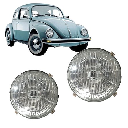 Par Farol Vw Fusca, Kombi, Passat 74 A 2012 Vidro/aço 180mm