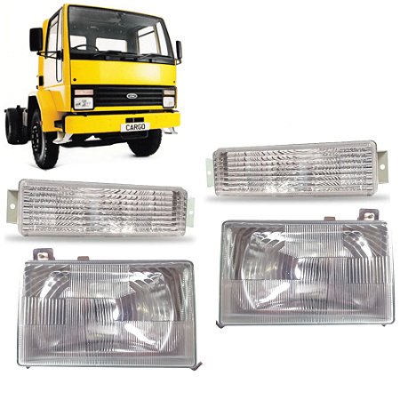 Kit Farol  e Pisca Cristal Ford Cargo Antigo 1985 86 87 90 até 2000