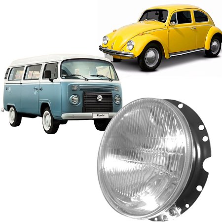Farol Vw Fusca Kombi 1974 A 2012 Vidro/aço 180mm