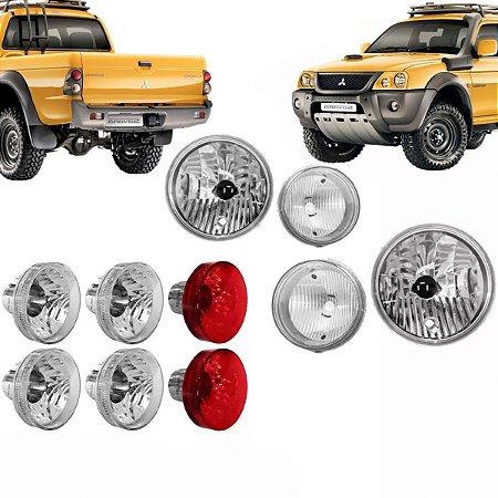 KIT Bloco Farol Lanternas Pisca L200 Sport Outdoor  2004 A 2011