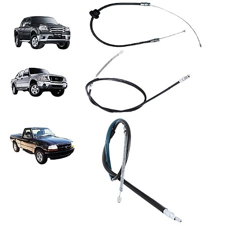 Kit Cabo De Freio Ranger 1998 1999 2000 2001 Traseiro 3/pçs