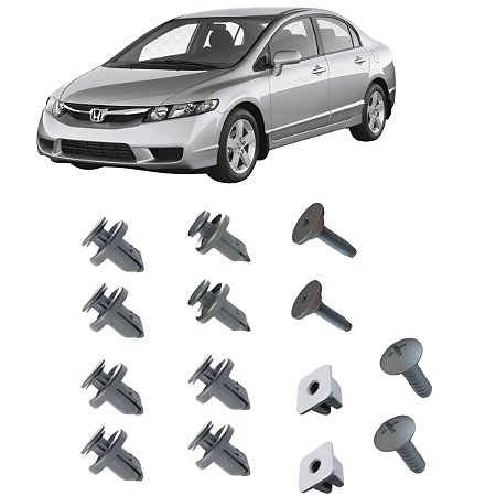 Kit Grampo Fixador Para-choque Dianteiro Civic 2007 2008 2009 2010 2011