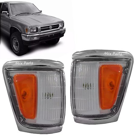 Lanterna Dianteira Pisca Hilux 4x4 1993 a 2001 Aro Cromado