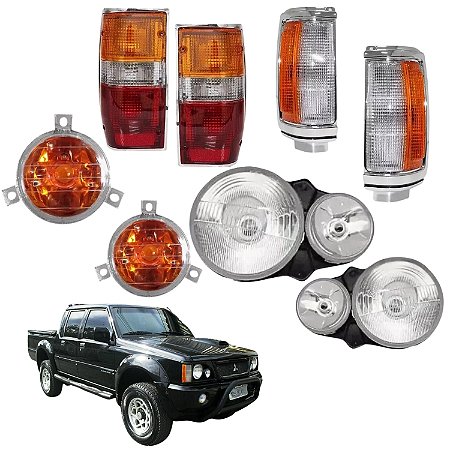 Kit Farol E Lanterna L200 Frente Quadrada 1999 À 2003