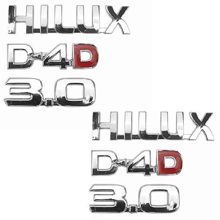 Jogo De Emblema Da Porta Hilux D4D 3.0  - 6 Peças