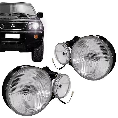 Farol Principal Duplo Mitsubishi L200 Quadrada 2000 a 2003