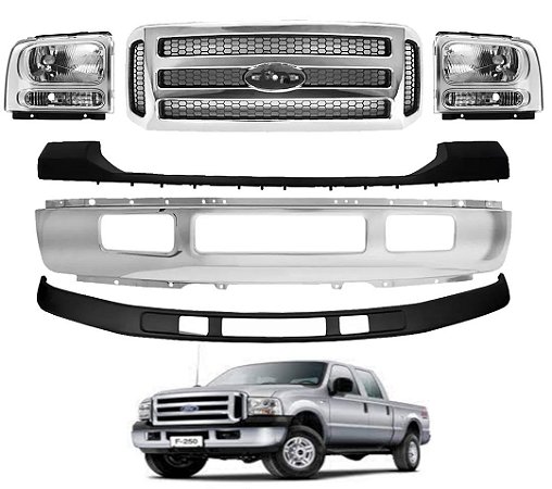 Kit Frente Cromada F250 F350 E F4000 2007 08 09 10 ATÉ 2018